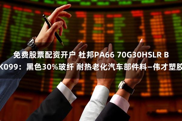 免费股票配资开户 杜邦PA66 70G30HSLR BK099：黑色30%玻纤 耐热老化汽车部件料—伟才塑胶